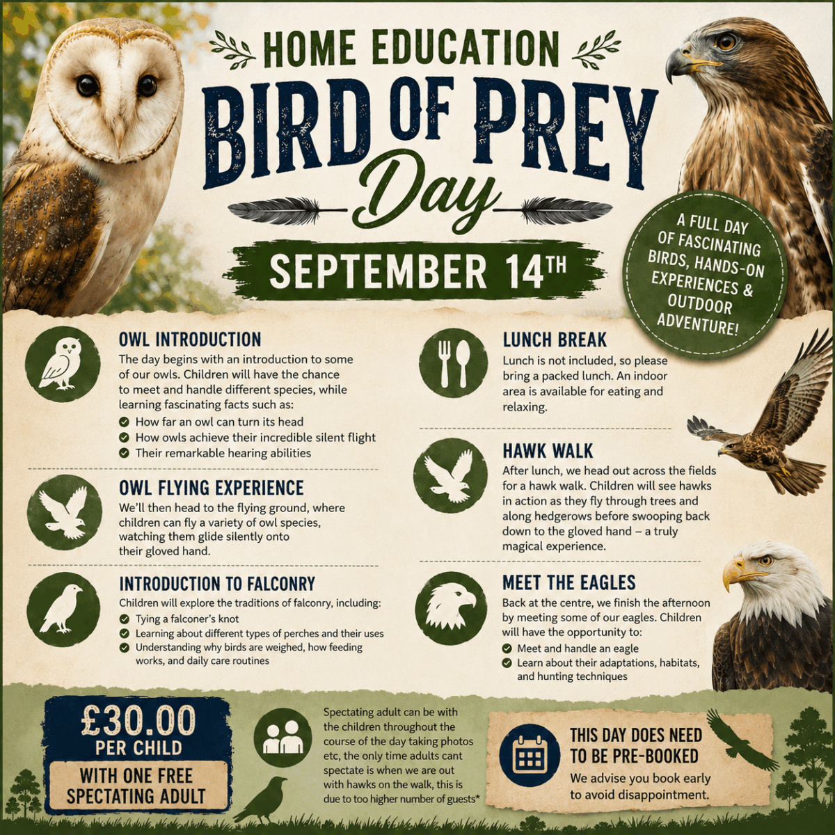 Home Education Bird of Prey Day – September 14th 10.00-3.00 – Herrings ...