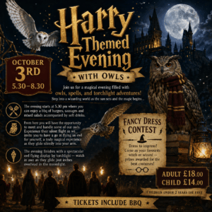 Harry Potter Themed Evening with Owls - October 3rd 5.30-8.30